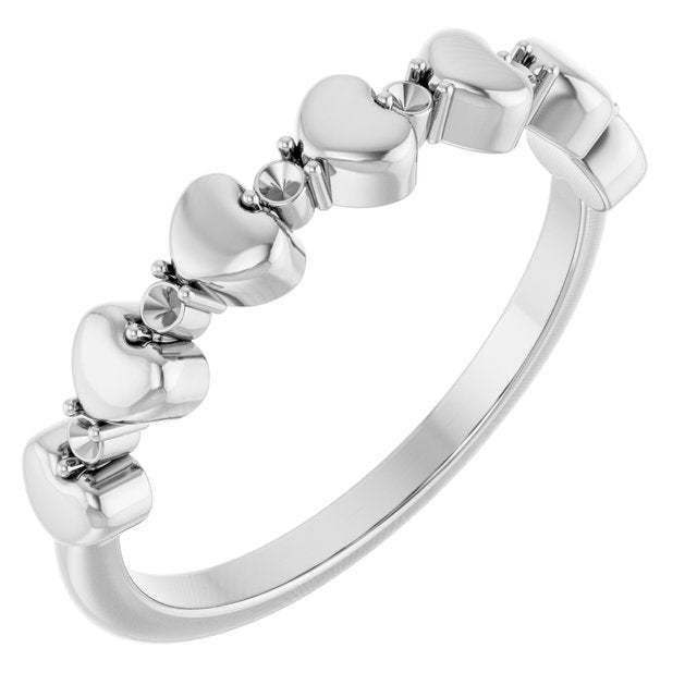 Sterling Silver Accented Stackable Heart Ring Mounting