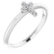 14K White .03 CTW Natural Diamond Stackable Cross Ring