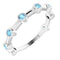 Sterling Silver Natural Aquamarine Bezel-Set Bar Ring