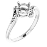 18K White6 mm Round Ring Mounting