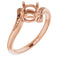 18K Rose6 mm Round Ring Mounting