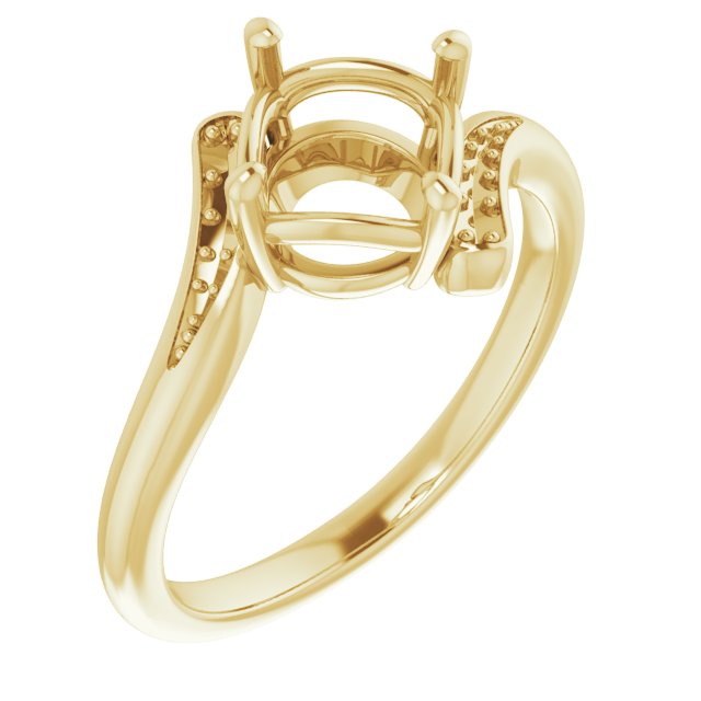10K Yellow7.4 mm Round Ring Mounting