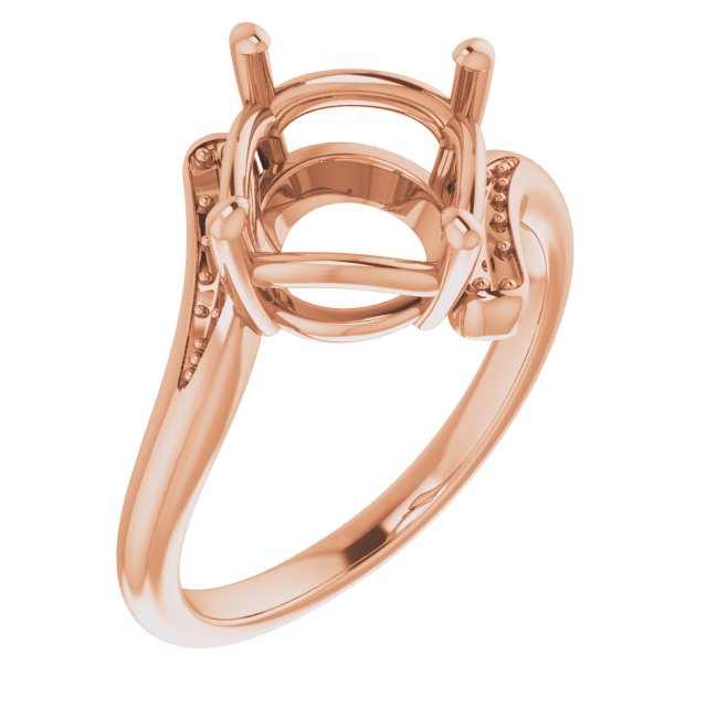 14K Rose9.4 mm Round Ring Mounting