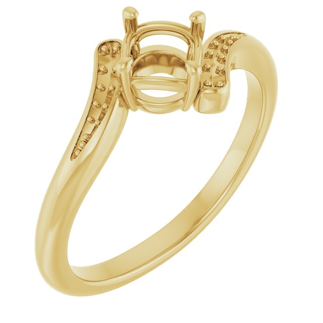 14K Yellow5.2 mm Round Ring Mounting