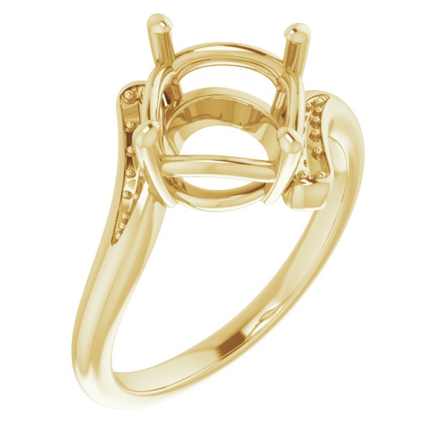 14K Yellow9 mm Round Ring Mounting