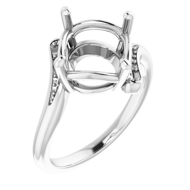 Sterling Silver10 mm Round Ring Mounting