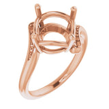14K Rose10 mm Round Ring Mounting