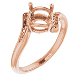 10K Rose7 mm Round Ring Mounting