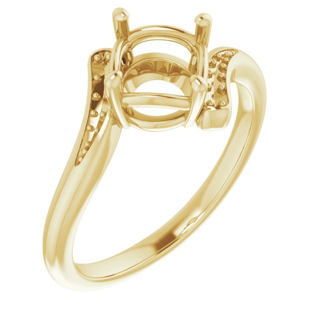 14K Yellow7 mm Round Ring Mounting