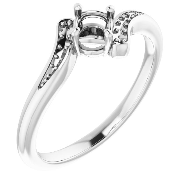 14K White4.1 mm Round Ring Mounting