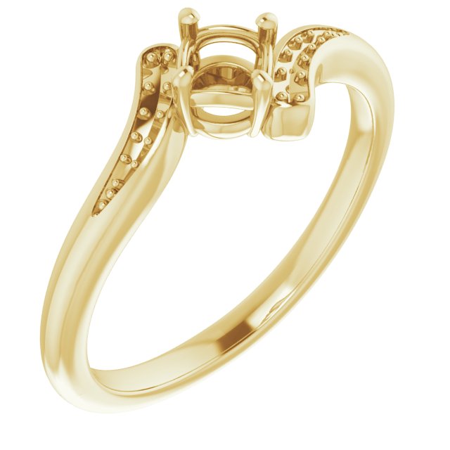 18K Yellow4.1 mm Round Ring Mounting