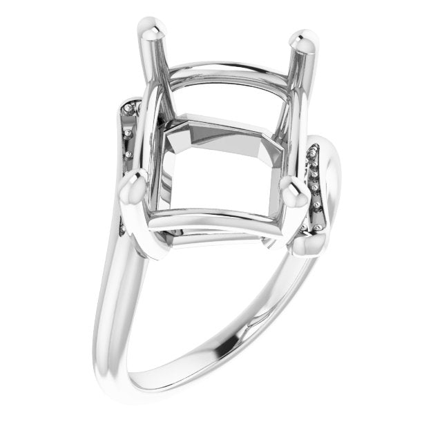 Platinum12x10 mm Emerald Ring Mounting