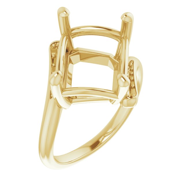14K Yellow12x10 mm Emerald Ring Mounting