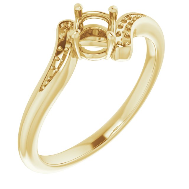 18K Yellow4.4 mm Round Ring Mounting