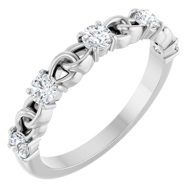Platinum Natural White Sapphire Stackable Ring