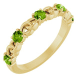 14K Yellow Natural Peridot Stackable Ring