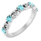 14K White Natural Blue Zircon Stackable Ring