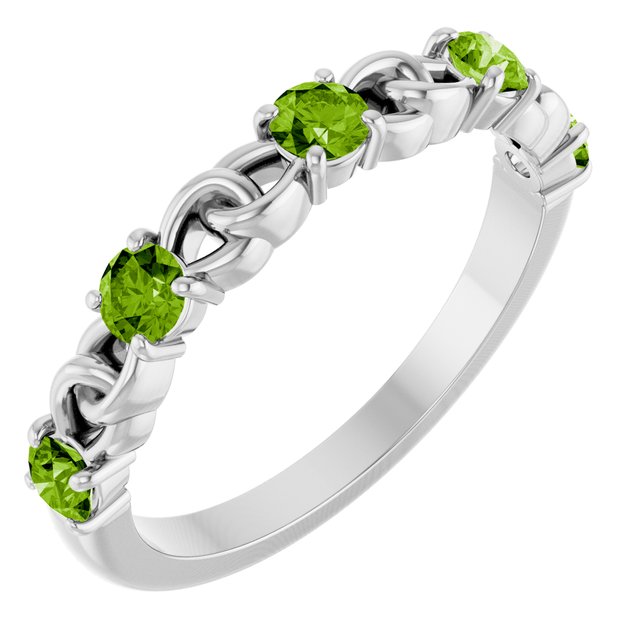 Sterling Silver Natural Peridot Stackable Ring