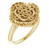 14K Yellow Halo-Style Cluster Ring Mounting