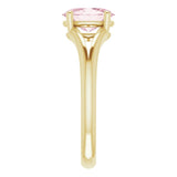 14K Yellow Gold Natural Pink Morganite Ring