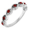 14K White Natural Mozambique Garnet Stackable Ring