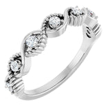 Sterling Silver Natural White Sapphire Stackable Ring