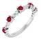 14K White Lab-Grown Ruby & 1/6 CTW Natural Diamond Ring