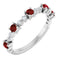 Platinum Natural Mozambique Garnet & 1/6 CTW Natural Diamond Ring