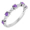 14K White Natural Amethyst & 1/6 CTW Natural Diamond Ring