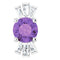 14K White Natural Amethyst & 1/6 CTW Natural Diamond Pendant