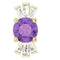 14K Yellow Natural Amethyst & 1/6 CTW Natural Diamond Pendant