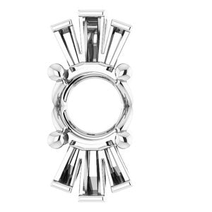 Sterling Silver 6 mm Round Accented Pendant Mounting