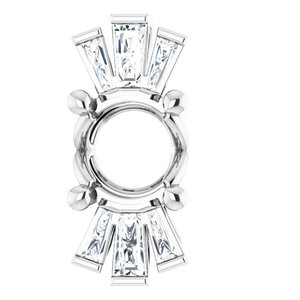 14K White 6 mm Round 1/6 CTW Natural Diamond Semi-Set Pendant