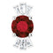 Sterling Silver Natural Mozambique Garnet & 1/6 CTW Natural Diamond Pendant