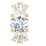 14K Yellow Natural White Sapphire & 1/6 CTW Natural Diamond Pendant