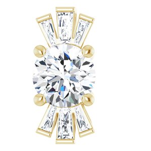 14K Yellow Natural White Sapphire & 1/6 CTW Natural Diamond Pendant