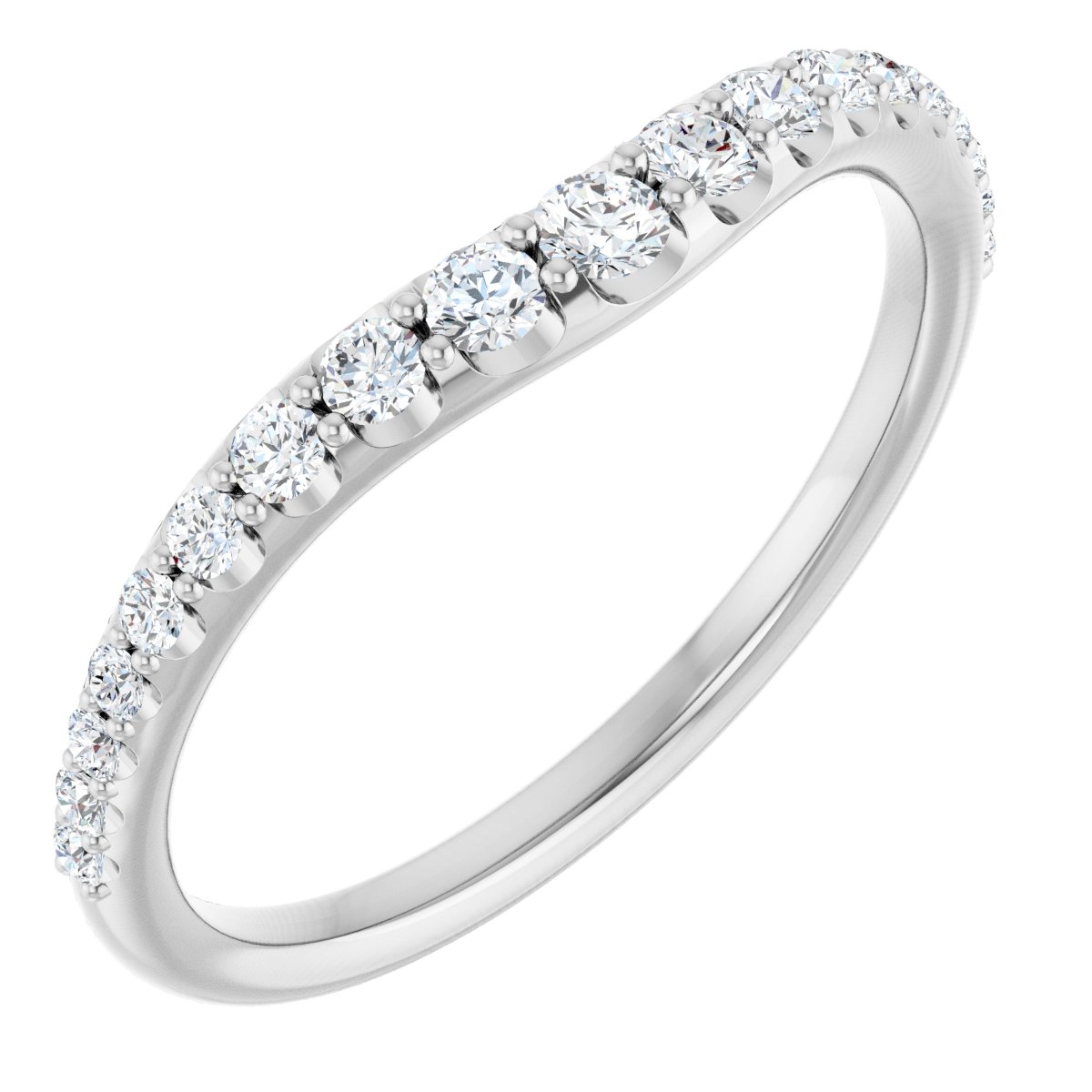 14K White Gold 1/2 CTW Lab-Grown Diamond Graduated Contour Band