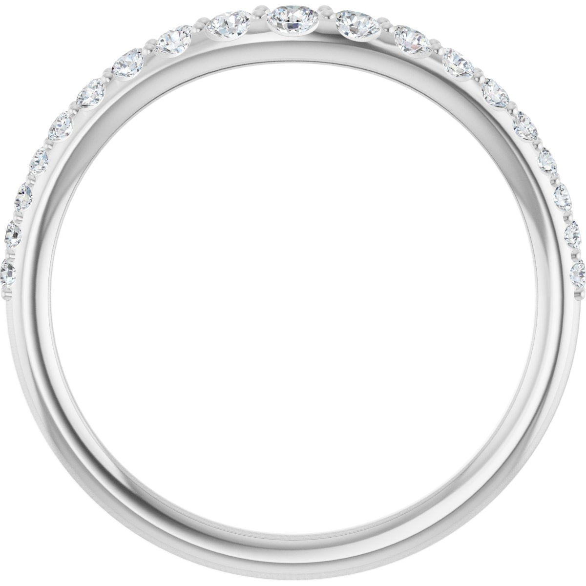 14K White Gold 1/2 CTW Lab-Grown Diamond Graduated Contour Band