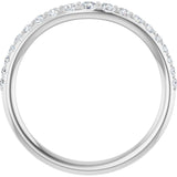 14K White Gold 1/2 CTW Lab-Grown Diamond Graduated Contour Band