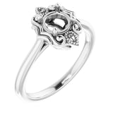 18K White5.5 mm Round Ring Mounting