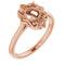 10K Rose6 mm Round Ring Mounting