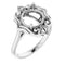 14K White9.4 mm Round Ring Mounting