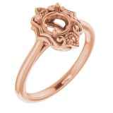 10K Rose5.8 mm Round Ring Mounting