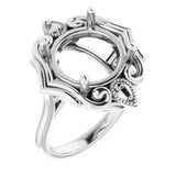 Sterling Silver12 mm Round Ring Mounting