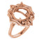 18K Rose12 mm Round Ring Mounting