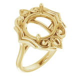 18K Yellow12 mm Round Ring Mounting