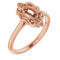 18K Rose7x5 mm Oval Ring Mounting