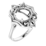 Sterling Silver11 mm Round Ring Mounting