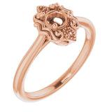 14K Rose4.4 mm Round Ring Mounting