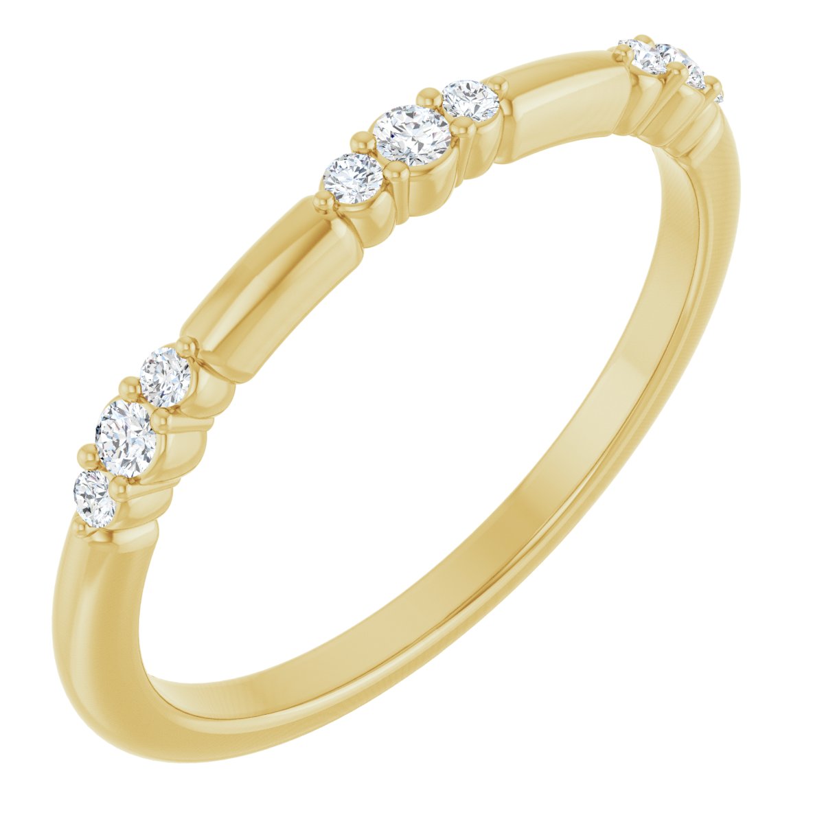 14K Yellow Gold 1/8 CTW Lab-Grown Diamond Stackable Ring